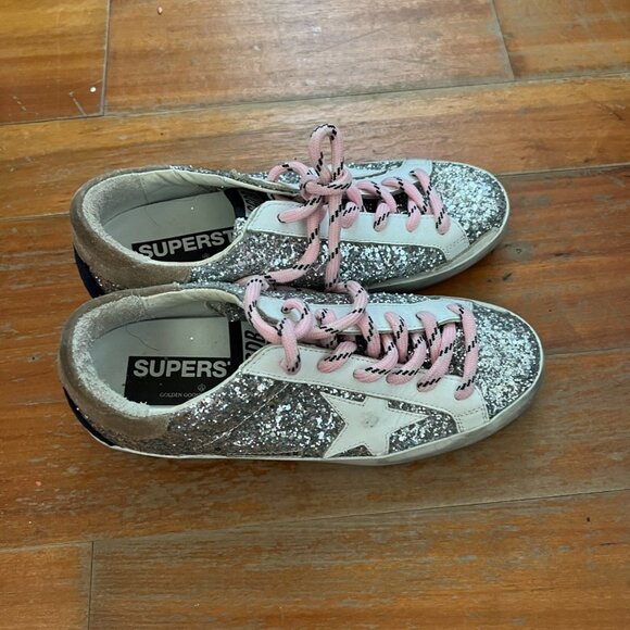 golden goose superstar sneaker SIZE 38 EU - silver glitter - Picture 11 of 16